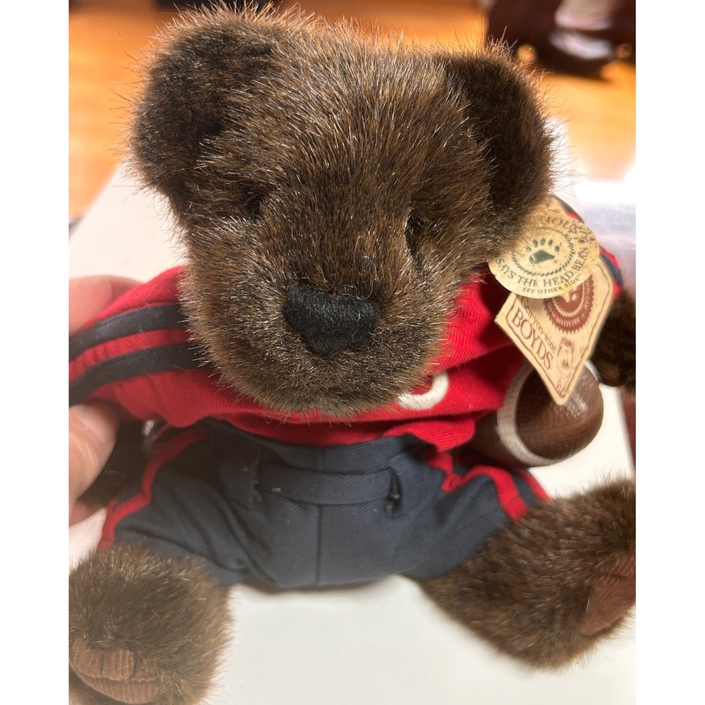 Boyds Bears TD Gridiron Football Plush Toy Polyester 8" Red NWT Sporty Aesthetic
